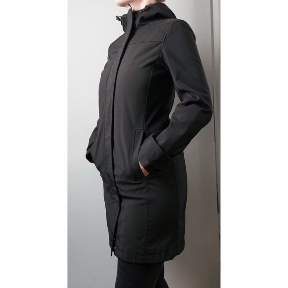 Black Scuba Spring/Fall Zipper Coat with Hood, Small - Picture 2 of 12